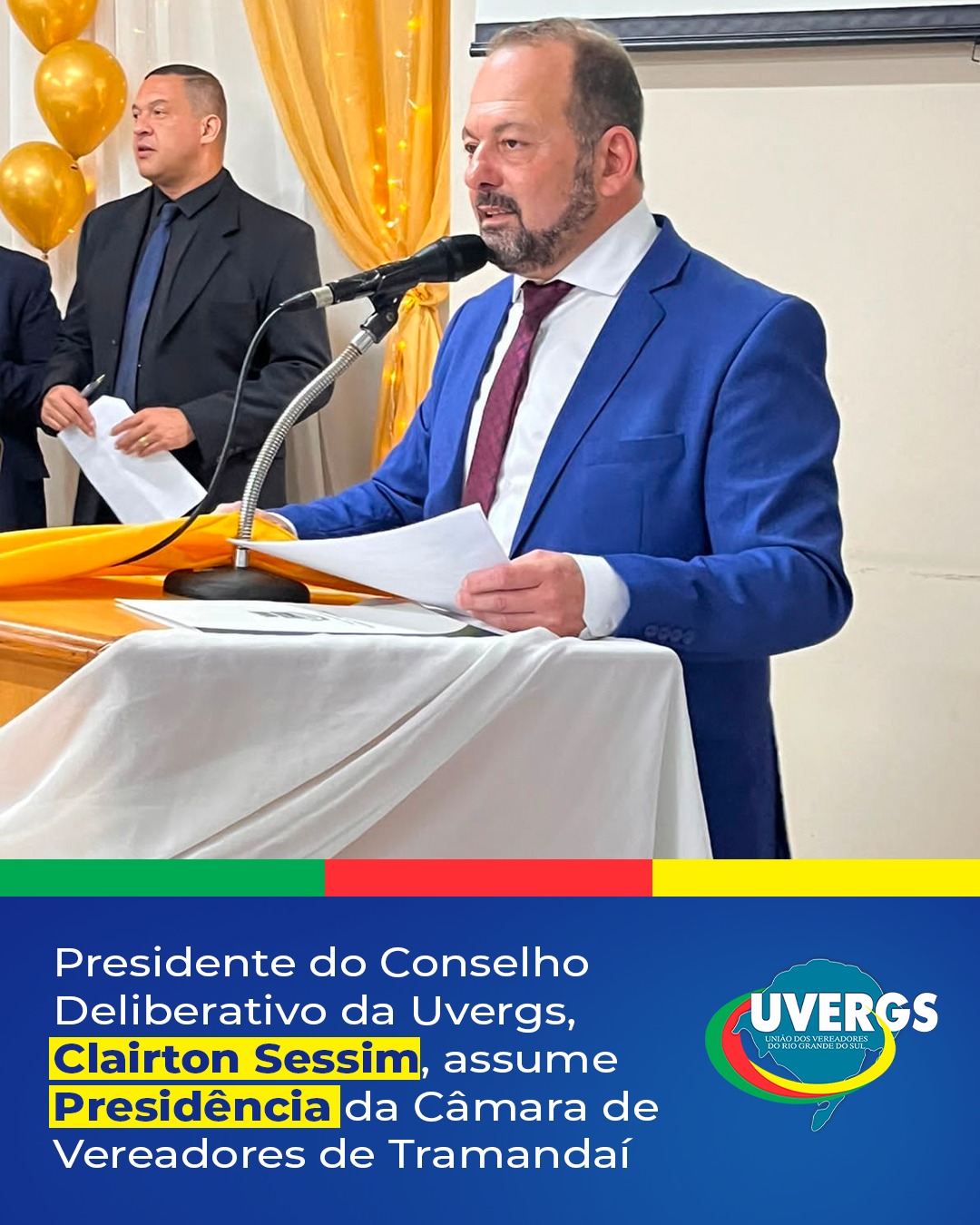 Presidente do Conselho Deliberativo da Uvergs, Clairton Sessim, assume Presidência da Câmara de Vereadores de Tramandaí